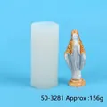 Moule en silicone Vierge Marie professionnel avec dimensions précises de 4,55cm et 10,3cm - Style Madone (50-3281-D Blanc)