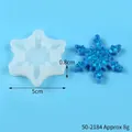 Detail of snowflake silicone mold with measurements showing a 5cm width and 0.8cm depth - Snowflake Style (50-2184-D)