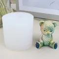 3D teddy bear silicone mold for DIY aromatherapy candles, resin ornaments, SKU variant - Small Teddy Bear (50-3106-D)