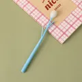 Elegant tulip-shaped silicone gel pen in light blue color for student gift stationery - 0.5mm / Blue Flower