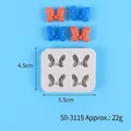 Moule en silicone à 4 cavités en forme de nœud pour chocolat et décoration de gâteau - Moule Nœud à 4 Cavités (50-3119) / 5.5x4.5cm / Gris