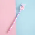 Adorable creative gel pen featuring pink sequins and a butterfly topper for students - 0.38mm / Pink
