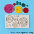 Multi-size silicone rose and leaf flower mold for cake decorating and DIY chocolates - 50-2095 Gray