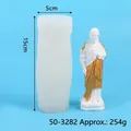 Moule en silicone pour bougie de figure religieuse décorative, 15x5cm, poids env. 254g - Style Madone (50-3282-D Blanc)