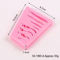 Molde de silicona rosa duradero para pelo de muñeca DIY, medidas 10,5x8,7cm - Estilo de Pelo Largo Ondulado (50-1985-A) / 10.5x8.7x1.4cm / Rosa