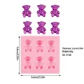 6-cavity pink silicone mini bear mold for DIY fondant cake decoration and chocolate - 50-3138 Pink