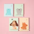 Set of 4 cute cartoon animal folding portable mirrors for vanity and travel - Animal Series