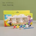 DIY coloring kit with 4 white vinyl dolls, 6 paints, and a brush for children's art - Vinyl Doll Gift Box Set / Set of 4