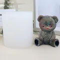 Cute 3D teddy bear silicone mold for handmade aromatherapy candles and resin crafts - Large Teddy Bear (50-3107-D)