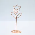 Elegant rose gold flower shaped metal wire card holder for wedding table number place cards - Flower / Gold