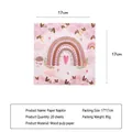 Einweg-Servietten aus Papier mit Regenbogen-Motiv im Boho-Stil für Kindergeburtstage - Servietten 20 Stk.