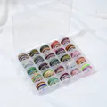 Buntes Baumwollkordel-Set für DIY-Flechten in klarer Aufbewahrungsbox - 25-Farben Goldfaden-Baumwollset / 1 Box