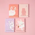 Set of cute cartoon bunny folding portable makeup mirrors in various pastel colors. - Rabbit Series