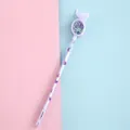 Creative purple sequin gel pen with butterfly ornament for students on pink blue background - 0.38mm / Purple