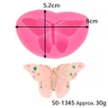 Moule silicone papillon rose pour pâtisserie, décorations chocolat et fondant, 8x5.2cm taille - Moule Papillon 3D Réaliste (50-1345) / 8x5.2cm / Rose