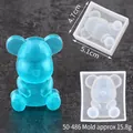 Mini teddy bear silicone mold for resin art and chocolate cake decorations DIY crafts - Medium (50-486-D) / White