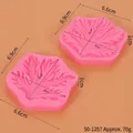 Pink leaf-shaped silicone mold for fondant chocolate and clay cake decorating tools - Leaf Petal Texture (50-1257) / 6.9cmx6.6cmx1cm / Pink