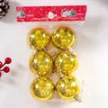 6er-Pack glänzende goldene galvanisierte Weihnachtskugeln für die Baumdekoration - Gold