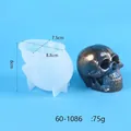 Halloween skull-shaped silicone mold for DIY resin candles with 75g finished weight - Angry Skull (60-1086)