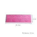 Pink lace floral silicone fondant mold for cake decorating and DIY baking 34.5x11cm - Fine Lace Grid Style (50-163-A) / 34.5cmx11cmx0.3cm / Pink