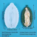 Moule silicone Vierge Marie pour bougies et résine DIY, 8cm, avec dimensions détaillées - Style Madone (50-4006 Blanc)
