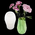 Silicone mold for DIY resin vase with green geometric finished sample - Vase Silicone Mold Style B (B60-757)