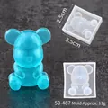 Mini bear silicone mold for DIY resin craft, includes measurements and weight info. - Small (50-487-D) / White