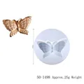 Moule en silicone papillon 3D pour fondant avec produit fini doré et hauteur de 5,8 cm - Moule Texture Papillon Rond (50-1498) / 5.8cm / Blanc