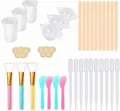 Comprehensive DIY epoxy resin mixing tool set featuring cups, stir sticks, and pipettes - Y043