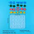 Detailed dimensions of the multi-shape silicone mold for DIY earring pendants - Geometric Shapes Style (60-1453)