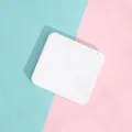 Portable white square folding compact mirror for daily makeup and travel skincare - White