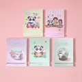 Collection of cute cartoon folding makeup mirrors in pastel colors for portable use - Text Series