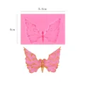 Moule en silicone rose papillon pour la décoration de gâteaux en chocolat et en fondant - Moule Texture Aile Ajourée (50-1324) / 8.8x6cm / Rose