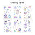 Dreamy series watercolor decorative stickers 6-sheet pack for DIY journals and crafts - 6 Sheets/Pack / Dreamy Gradient