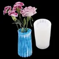 White cylindrical silicone mold for DIY resin flower vase and pen holder creation - Vase Silicone Mold Style A (A60-756)