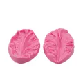 Pink leaf petal texture silicone mold for fondant cake decoration and chocolate crafting - Botanical Leaf Vein Style (50-953-A) / Pink