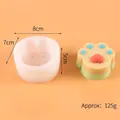 Molde de silicona con forma de pata de gato para velas y jabones DIY, 8x7x5cm, 125g - Aprox. 8x7x5cm