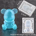 Translucent mini bear silicone mold for DIY resin crafts and fondant cake decor - Large (50-485-D) / White