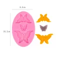 Moule en silicone en forme de papillon pour les décorations de fondant et gâteaux - Moule Multi-Papillon Ovale (50-1793) / 10.2x6.6cm / Rose