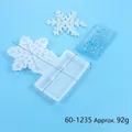 DIY snowflake resin silicone mold for tabletop decor with base piece, approx 92g - Christmas Snowflake Style (60-1235)