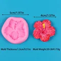 Hibiscus flower silicone mold for resin DIY craft with dimension details - Five-Petal Flower Style (50-3641-A)
