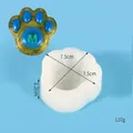 Molde de silicona blanco con forma de pata de gato para velas DIY con dimensiones - Aprox. 7.5x7.5x3.2cm