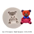 Stampo in silicone a forma di orsetto per cioccolato e fai da te, misura 3,5x1cm - 50-2956 Grigio