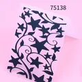 Star and vine pattern plastic embossing folder for DIY card making and scrapbooking - Stars and Curly Vines (75138)