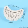 White silicone crescent flower petal mold for cake fondant and chocolate decoration - White Wavy Lace Mold (50-1987) / 50-1987-B (8.8x4.8x1.3cm)