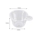 Detailed dimensional view of a transparent plastic mixing cup for DIY resin jewelry crafts - Mixing Cup with Handle (P27) / 10 Units/Pack (4.5x3.3cm) / Clear