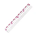 Professional 20cm transparent drawing ruler with pink highlights and wave edges for students - 20cm / Red