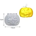 Halloween pumpkin candle silicone mold 7.5x6cm with scary face design for DIY crafts - Angry Pumpkin (60-1188)