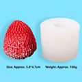 Silikonform in Erdbeerform für DIY-Aromatherapie-Kerzen und Pralinen, 5,8 x 4,7 cm. - Weißes 3D-Erdbeere (50-2224-D) / Einzelhohlraum