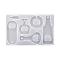 Vista dettagliata dello stampo in silicone traslucido per apribottiglie in resina fai-da-te - Stampo in Silicone Apribottiglie a 5 Cavità (60-676)